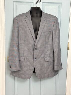 Reda 1865 Traceable Italian Wool Blazer Blue gray tan Tweed classic Fit‎ 46 R